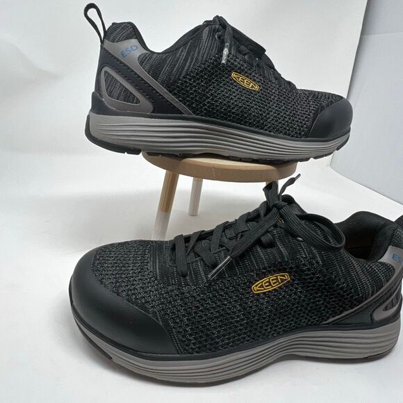 KEEN Utility ESD Work Shoes Men's 8.5 Black Sparta Low Height Alloy Toe Lace-up - Picture 3 of 11